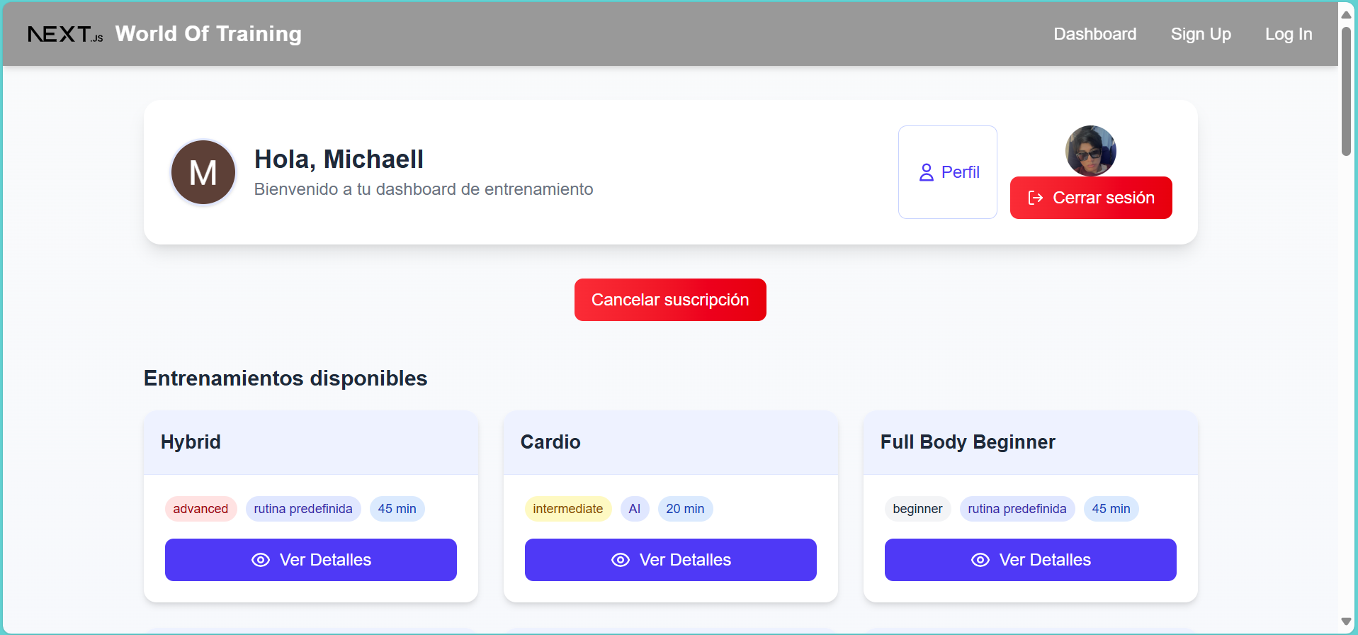 World Of Training: Web de Entrenamiento